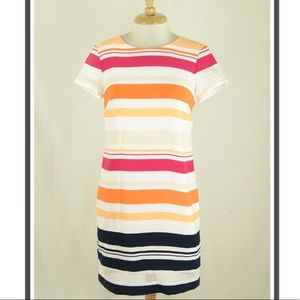 Jones New York Stripe Mesh Trim Shift Dress 4